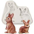Easter Bunny Silicone Fondant Mold - Chocolate Candy & Cake Decor - Style A