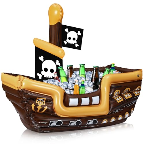 Inflatable Pirate Ship Drink Cooler with Bright Colors - Fun Party Accessory