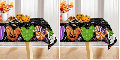 Waterproof Halloween Cartoon Mouse Tablecloth - Rectangle 60"x80" Pack of 2