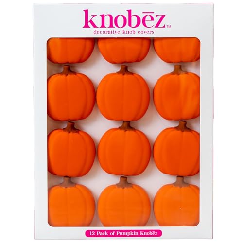 Pumpkin Decorative Knob Covers 12-Pack - Autumn Cabinet Decor