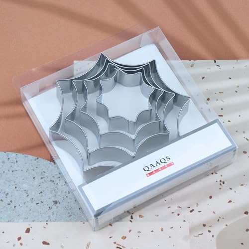 Spider Web Cookie Cutter Set - Assorted Sizes 2, 3, 4, 5 Inch Halloween Stainless Steel - Variation of Spider Web