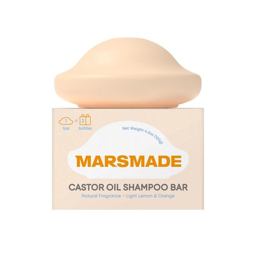 Marsmade Castor Oil Shampoo Bar - Hydrating Natural Hair Soap for Growth & Scalp Nourishment | 120g (4.23 oz)