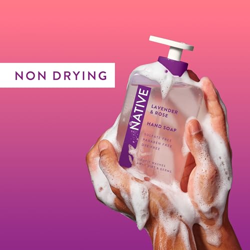 Native Liquid Hand Soap Lavender & Rose 13 oz - Non-Drying, Plant-Based Formula