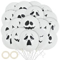 Halloween Ghost Faces Latex Balloons 12 Inch - Black White Pumpkin Ghost Party Decorations, 40Pcs