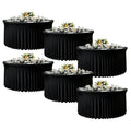 Black Fitted Round Tablecloth Set - 6 Pack 120 Inch for 5ft Tables - Wrinkle-Free Spandex Cover with Skirt - Wedding & Party Decor Variation of Black / 60inch