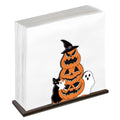 Halloween Pumpkin Ghost Cat Napkin Holder Decor Wooden Table Accessory