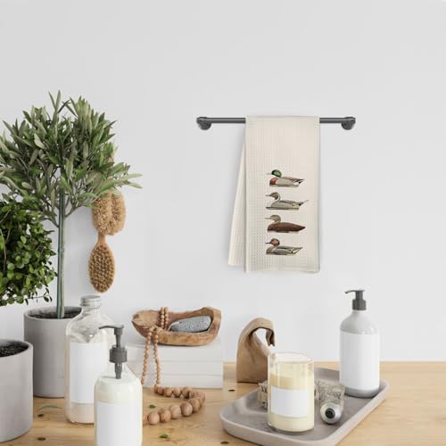 Retro Duck Mallard Kitchen Towels - Hunting Gift Dish Hand Towel - Rustic Farmhouse Decor - 16x24 in