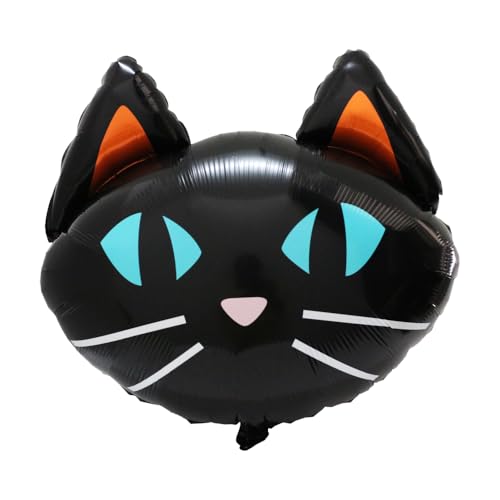 Black Cat Foil Balloon Pack - Halloween Party Decorations, Reusable Kids Balloon Set