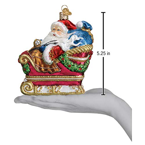 Santa in Sleigh Glass Ornament - Handcrafted Christmas Tree Decoration