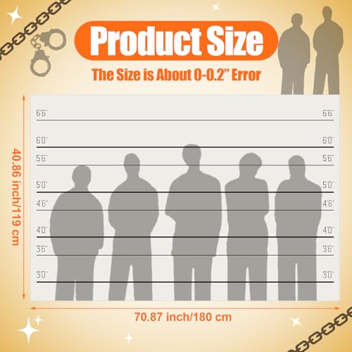 Police Lineup Photo Booth Backdrop Banner - 3.4 x 5.9 ft Party Decor
