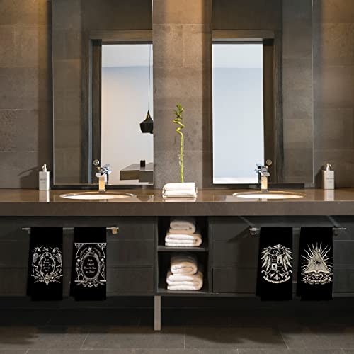 Gothic Dark Memento Mori Skull Kitchen Towels Set of 4 - Variation Gothic2