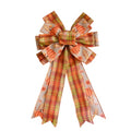 Large Fall Bow for Wreaths & Door Decor - Pumpkin & Plaid Harvest Decoration