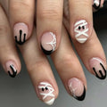 Halloween Press On Nails - Mummy & Spider Web Design, Style-31, 30 Pack