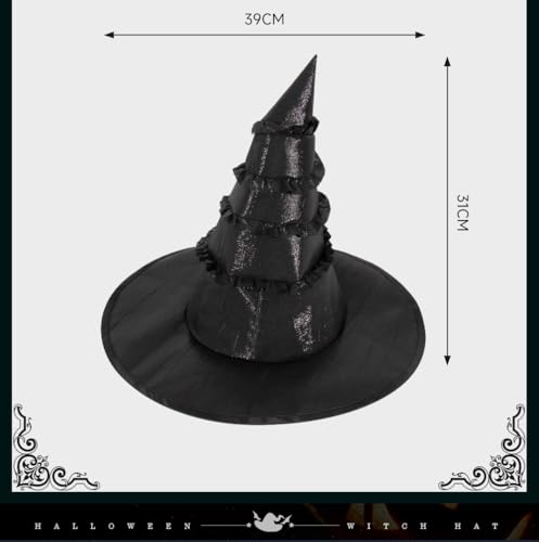 Halloween Witch Hat for Women - Cosplay Costume Accessory, Party Decor