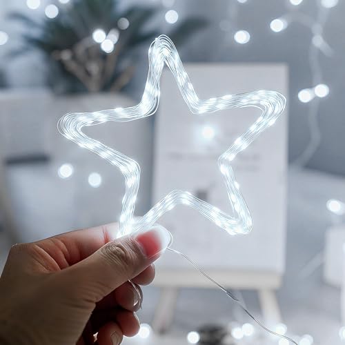 Fairy Lights Battery Operated 33FT 100LED USB-C Twinkle String Lights - Cool White, 2 Pack, 8 Modes & Dimmable