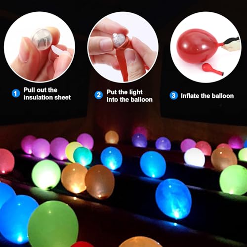 Mini Purple LED Balloon Lights 50PCS Waterproof Battery-Powered Decor