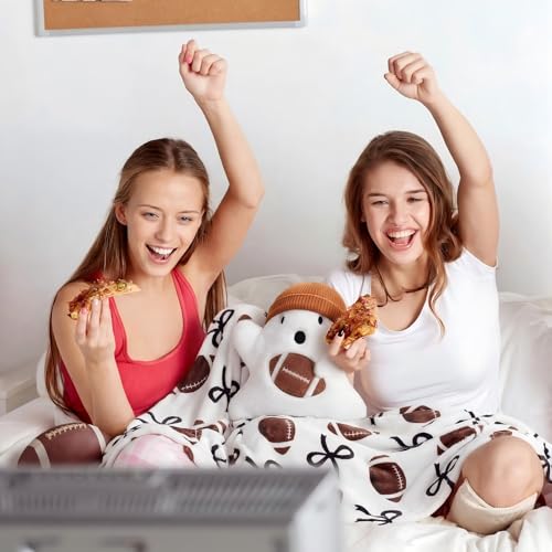 Halloween Football Throw Blanket & Ghost Pillow Set - Cozy Holiday Decor