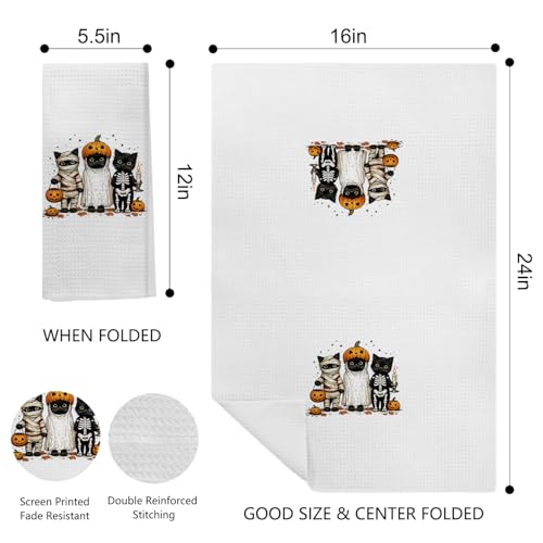 Halloween Spooky Cat Kitchen Towel 16x24 Inch - Fall-25 Cute Black Cat Gift