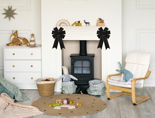 Black Velvet Wreath Bow Set - 2 Pack for Holiday & Event Decor