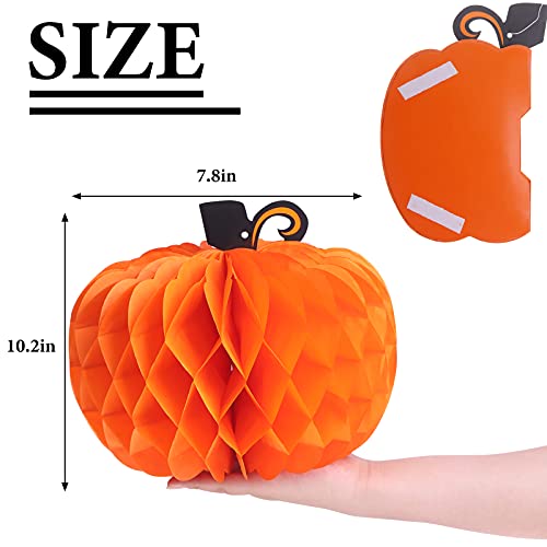 18 Pcs Fall Pumpkin Honeycomb Centerpieces - Halloween Thanksgiving Decor