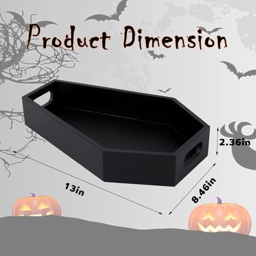 Coffin-Shaped Wooden Serving Tray - Gothic Decor for Halloween & Home
