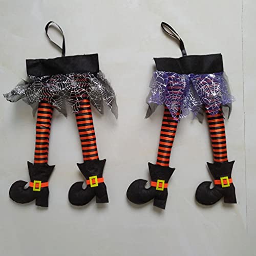 Halloween Witch Legs Hanging Ornament - Spooky Decor for Indoor & Outdoor Halloween Displays