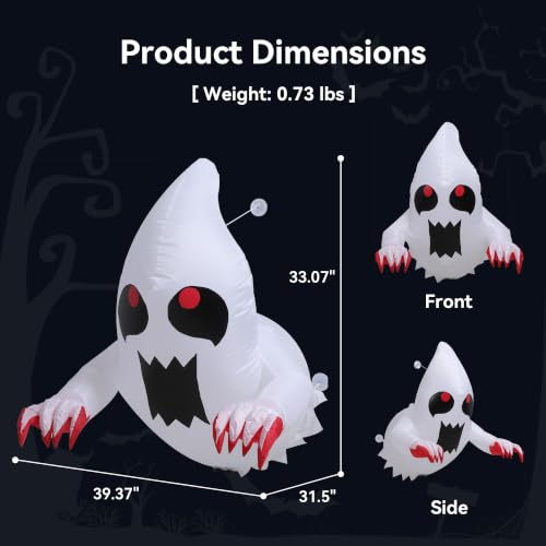 Halloween Inflatable Ghost Window Decoration - 3.5FT Spooky Outdoor & Indoor Scene, Glow LED, Suction Mount Variation of Ghost Window Decoration