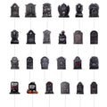 Halloween Cupcake Toppers Set with Tombstone Food Picks & Decorations