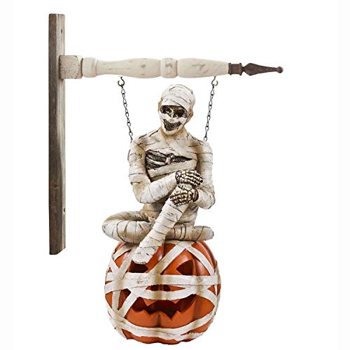 12-Inch Resin Mummy on Pumpkin Arrow Replacement for LED Halloween Decor