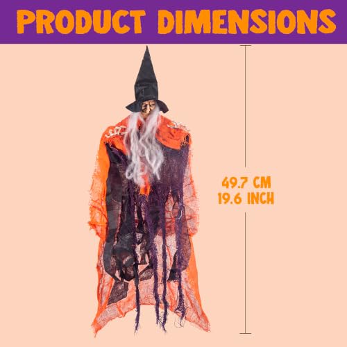 Halloween Hanging Witch Decorations Set - Flying Haunted House Scary Outdoor Indoor Decor