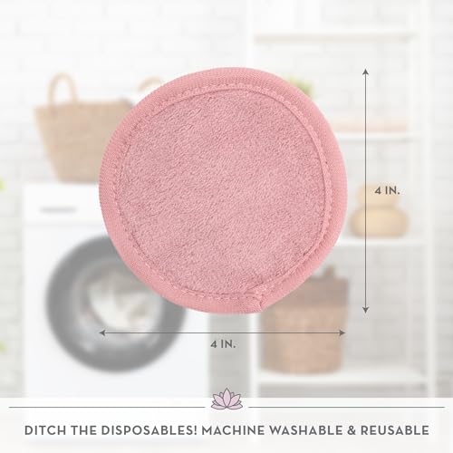 Makeup Remover Wipes Rounds - 7 Pack with Mesh Laundry Bag, Assorted Colors