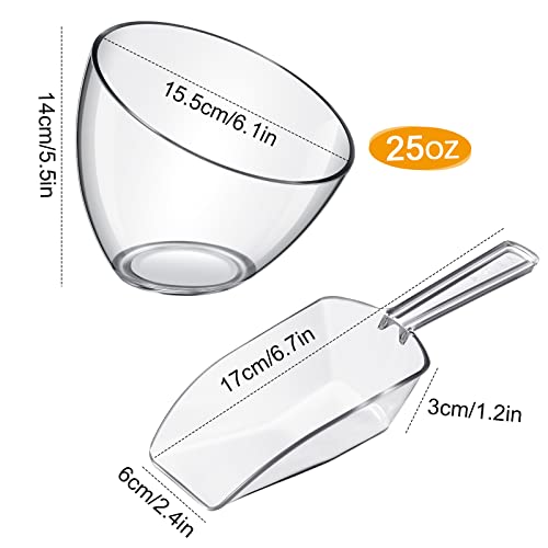 12 Pcs Acrylic Candy Bowls with Scoops for Party Buffet - 25 oz Variation of 12