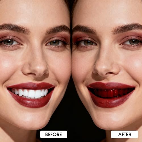Red Tooth Paint - Temporary Blood Red FX Makeup for Halloween & Cosplay - Fast Dry & Safe - Variation: Red