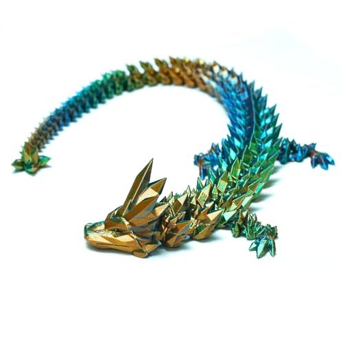 20-Inch 3D Printed Crystal Dragon Figurine - Fantasy Home Decor Gift