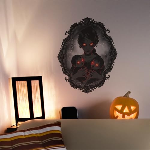 Halloween Wall Decals Female Ghost Mother Child 3D Horror Wall Stickers - Black Ghost Variation