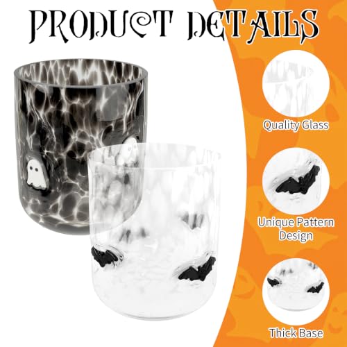 Halloween Icon Juice Glasses Set - Bat & Ghost, 14oz, 2 Pack - Variation of THIS listing: Bat, Ghost / 2