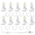 Christmas Village Lights with 10 LED Bulb and Clips - Snow Village C7 String Lights
