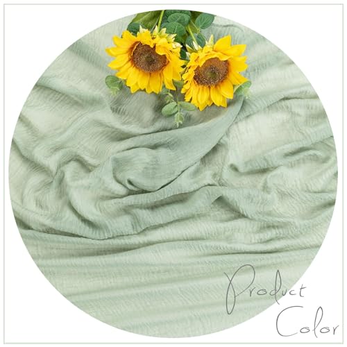 Sage Green Cheesecloth Table Runner 10ft - Rustic Boho Wedding & Party Decor