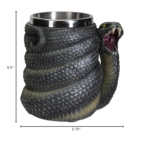 Serpent Snake Coffee Mug 16 fl oz with Removable Stainless Steel Insert - Green Anaconda Drinkware