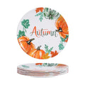 Pumpkin Fall Melamine Dinner Plates Set of 6 - 10 Inch Halloween & Thanksgiving