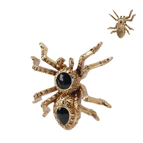Gothic Spider Wall Decor Halloween Sculpture Antique Gold Resin