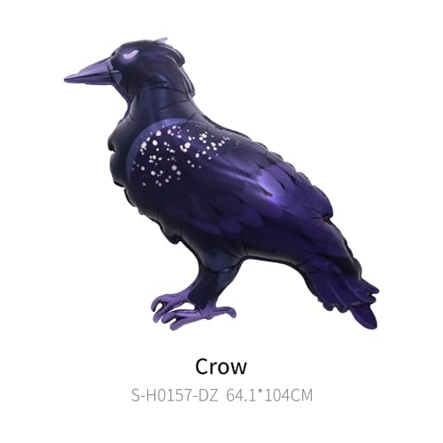 Gothic Halloween Crow and Bow Balloons Set - Dark Theme Party Decorations, 4pcs