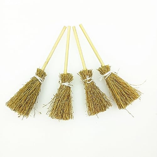 Halloween Mini Broom Decorations Set for DIY Crafts and Parties - 5 Pcs
