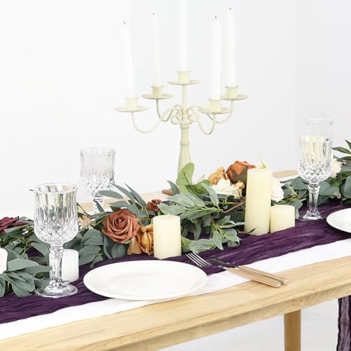 36x10FT Purple Cheesecloth Table Runner - Rustic Wedding & Party Decor