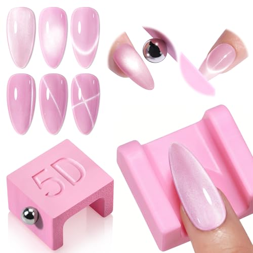 Pink Magnetic Cat Eye Nail Art Tool with Magnetic Bead - 3-Pink Variation