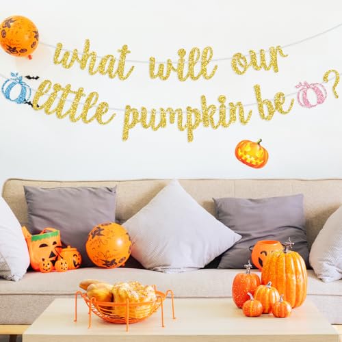 Little Pumpkin Baby Shower Banner Fall Halloween Thanksgiving Party Decorations