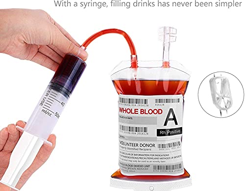 Blood Bag Party Favors Set of 25 with Labels & Pump - Variation BB1-25