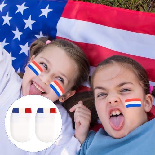 Patriotic Face Paint Sticks 2-Pack for 4th of July Sports Events & Parties
