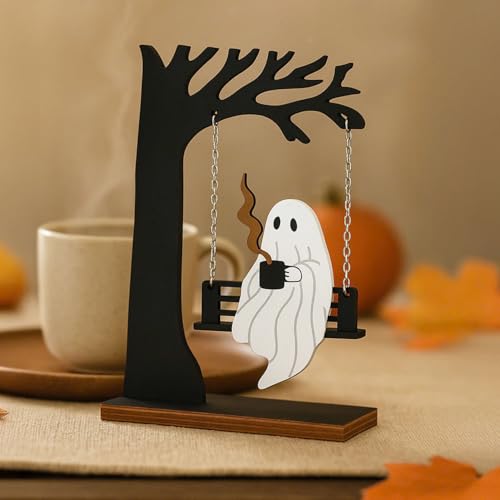 Halloween Ghost Swing Decor - Cute Hanging Ghost for Home and Kitchen