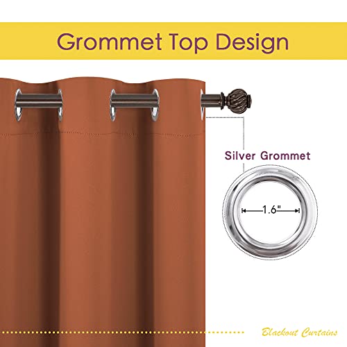 NICETOWN Room Darkening Valances for Windows Burnt Orange 42W x 36L Pack of 2